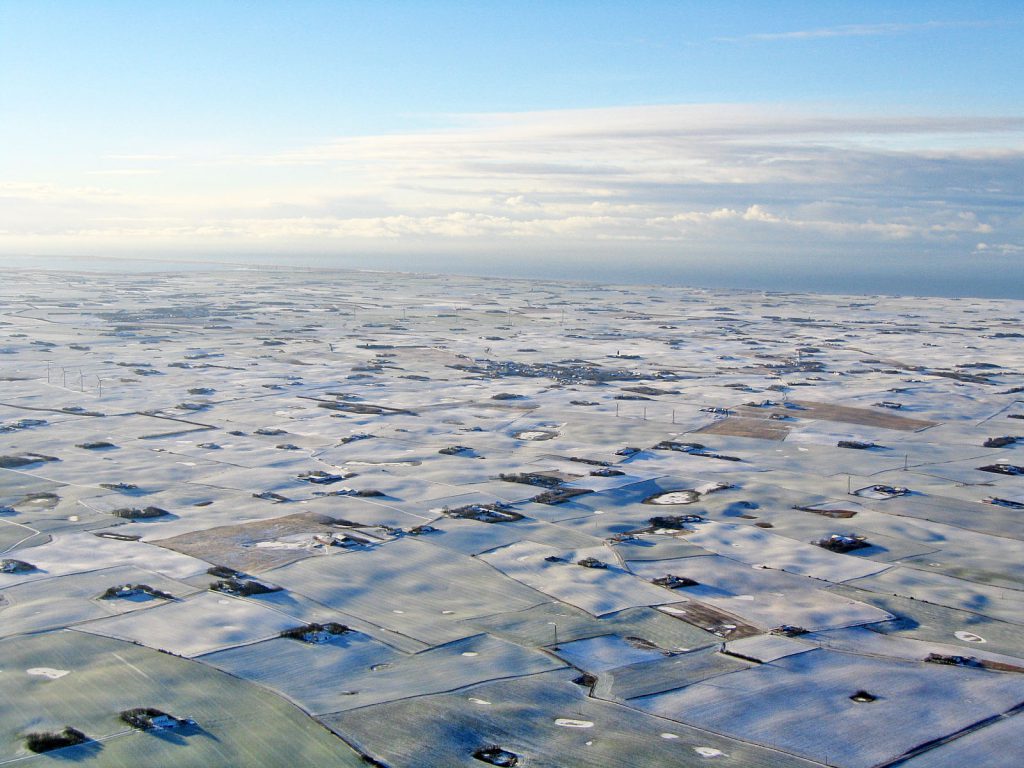 Luftfoto 23.12.03: Vinterlandskab Lomborg, Ramme og Bøvling