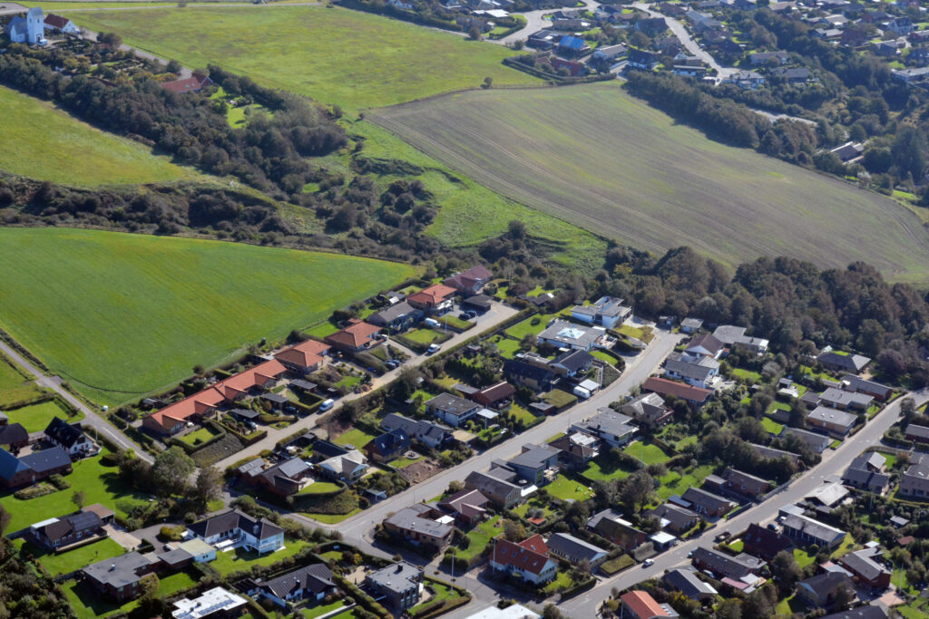 Lemvig med Nørrebjerg, Alahärmävej og Nørreled, luftfoto